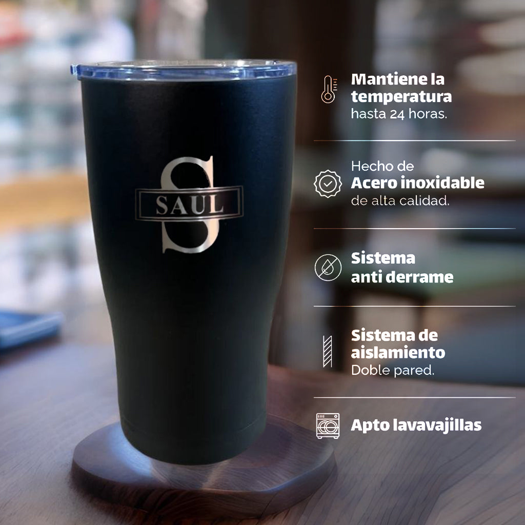 Vaso Térmico Acero Negro